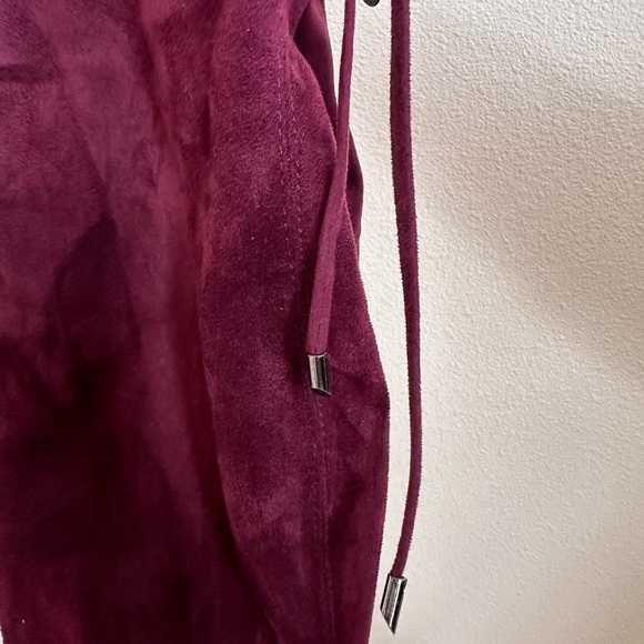 New TOP Moda Wine Microsuede Over The Knee Flat Boots Women’s 6.5 - Picture 8 of 14